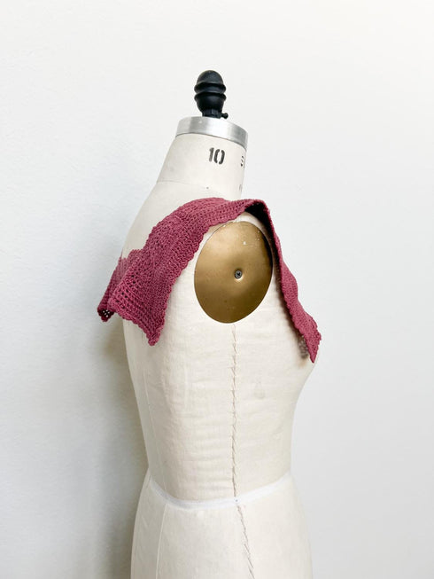 Dark Pink Cotton Applique Front and Back